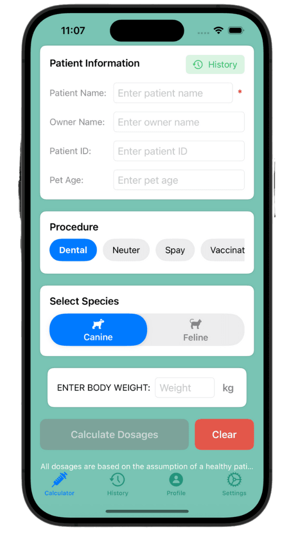 Input Screen screenshot