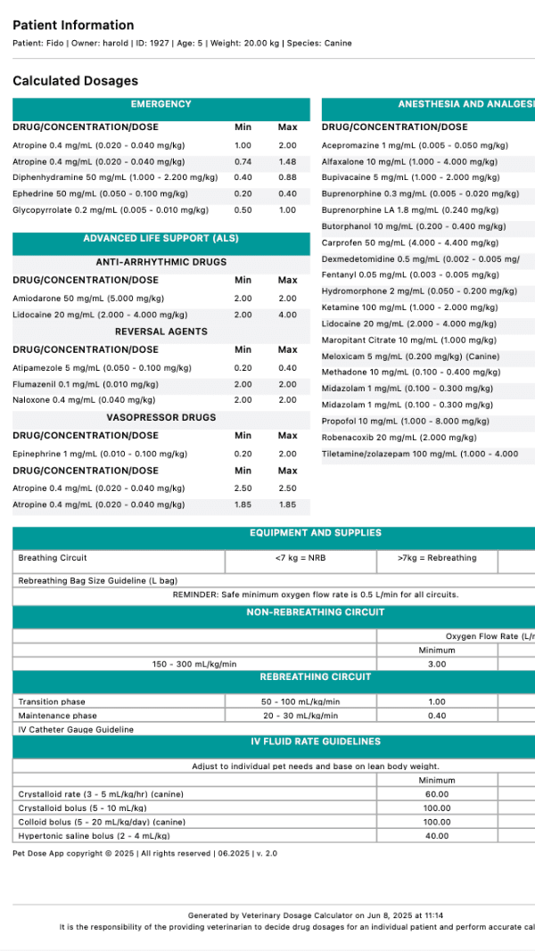 PDF Output screenshot